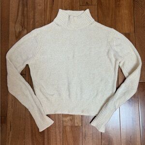 Wilfred Aritzia Chenille Crop Mock Neck Sweater Size Medium